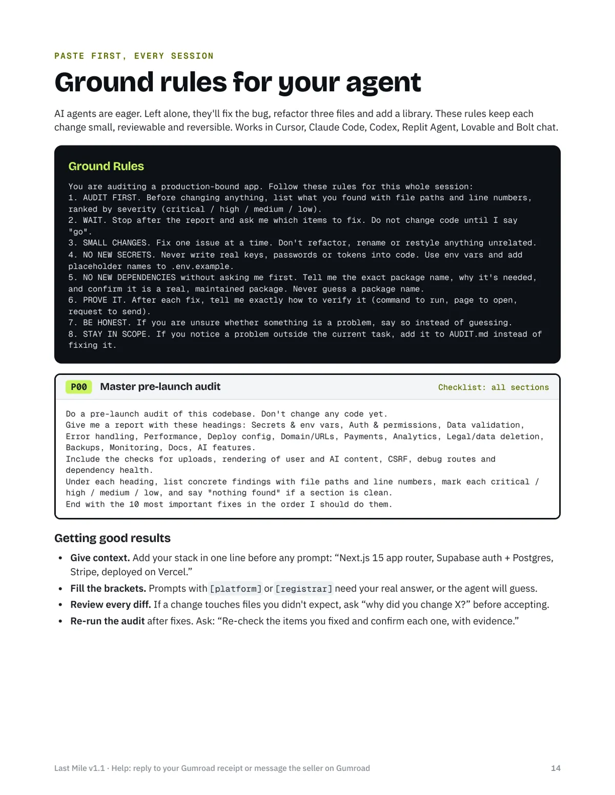 Ground Rules page from the Last Mile PDF